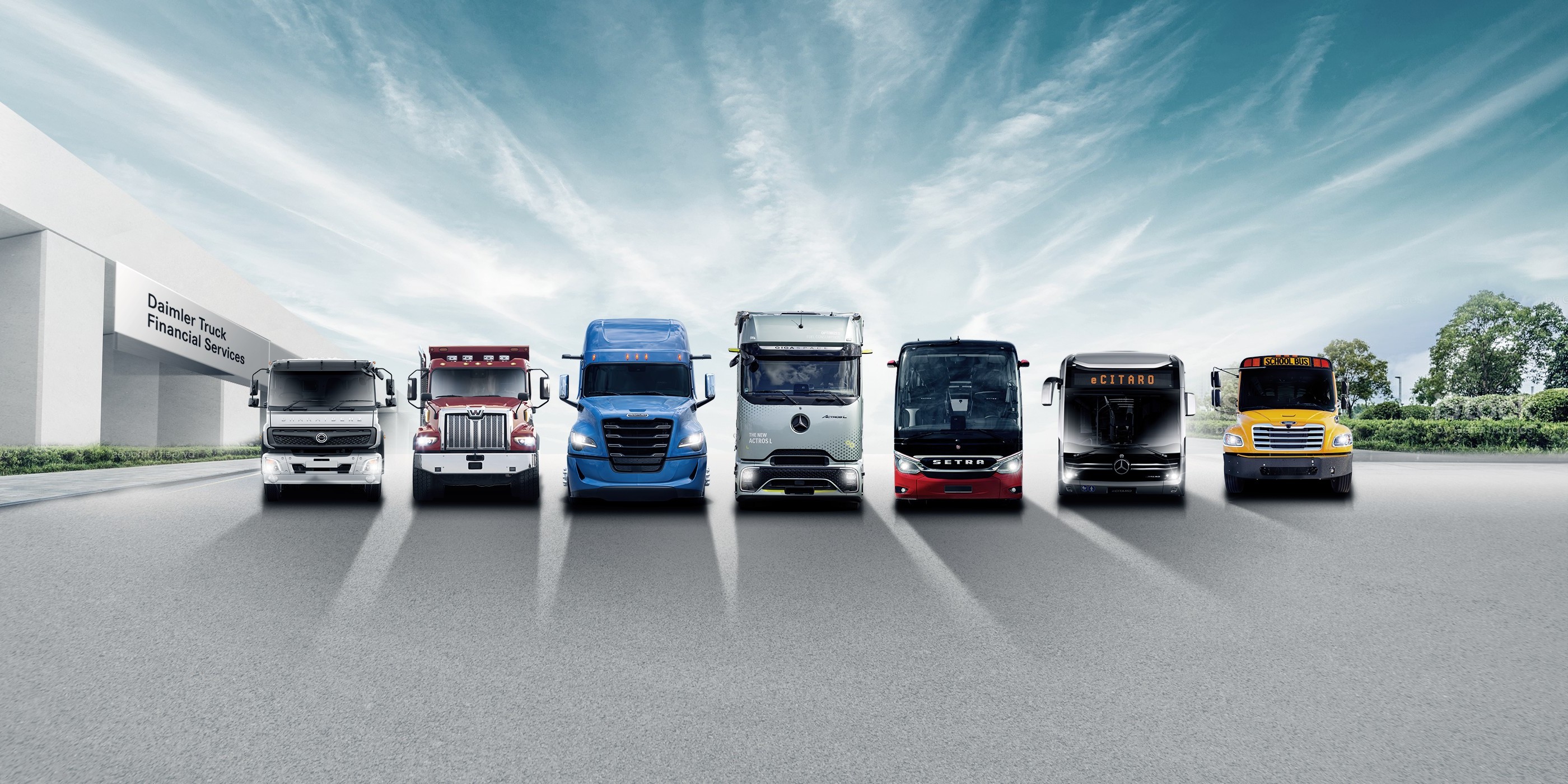 Daimler Truck AG Daimler Truck Banner Image contains multiple vehicles that represent each company